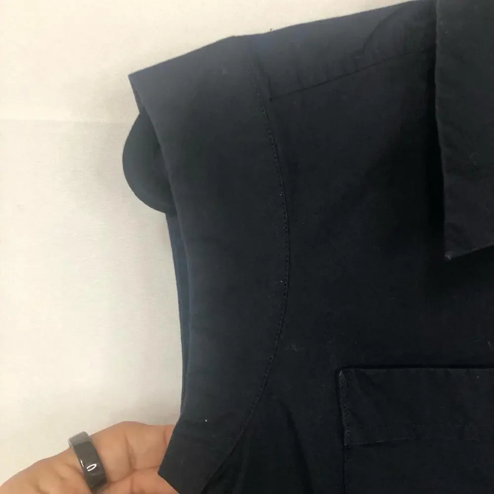 Michael Kors Navy Shirt Dress Cap Sleeve Very Straight Fit Classic Color